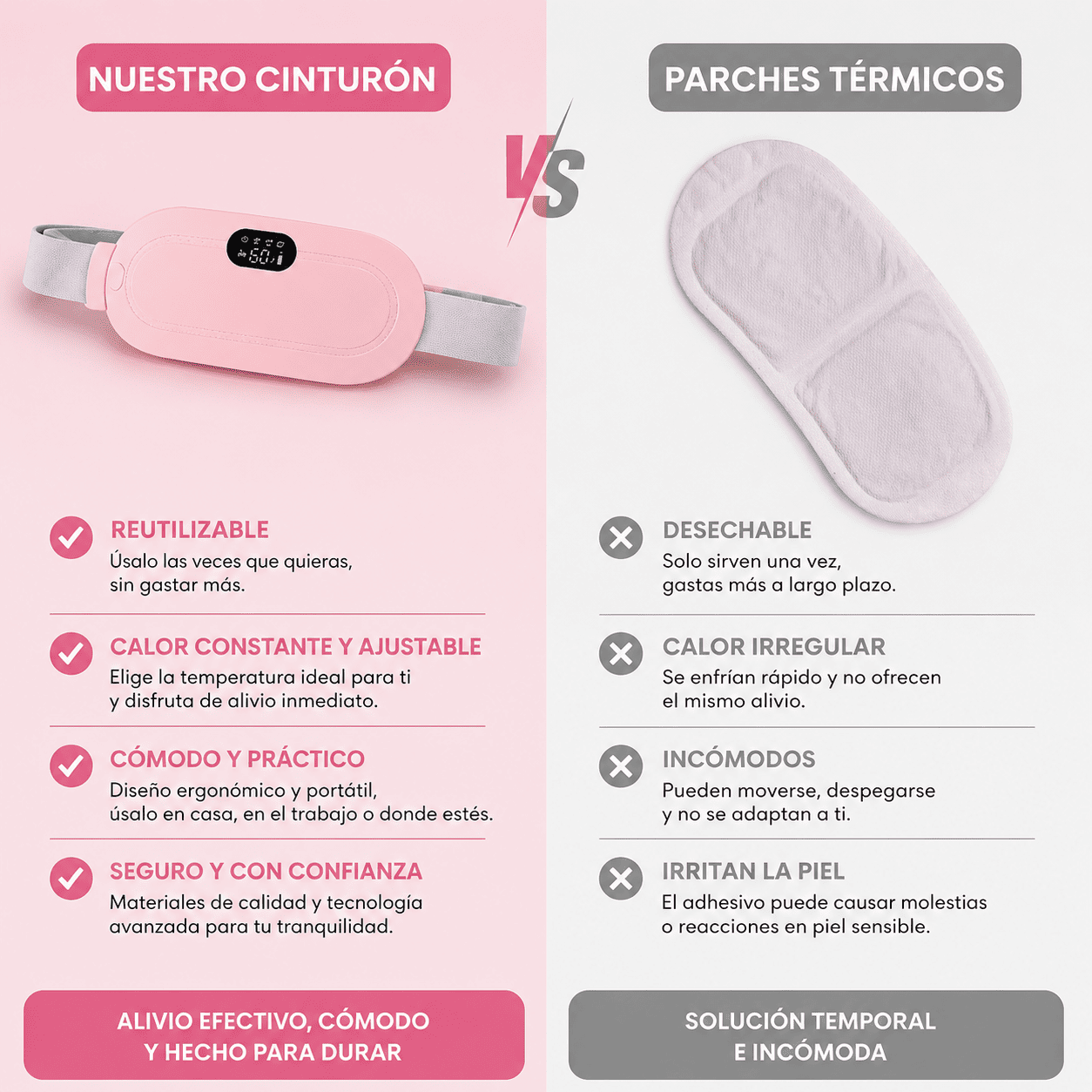 Cinturón de masaje calentador