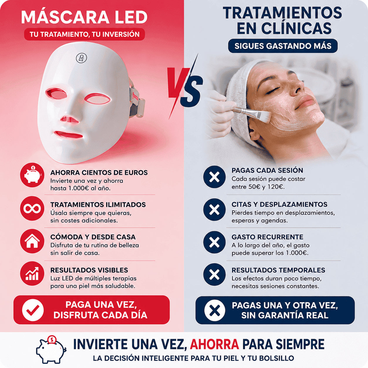 Mascara luz led