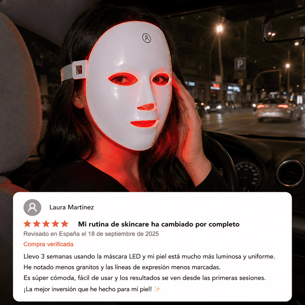 Mascara luz led